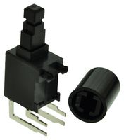 E-SWITCH PB400EEQR1BLK 按钮开关, PB400 Series, DPST-NO-DM, 关-开, 圆形, 黑色