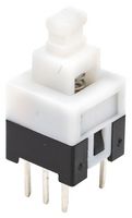 E-SWITCH TL2230OAF140 Pushbutton Switch, Subminiature, TL2230 Series, DPDT-DB, On-(On), Plunger for Cap, White