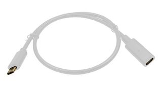 MULTICOMP PRO MP-FCR72001W USB Cable, Extension, Type C Plug to Type C Receptacle, 500 mm, 19.7 ", USB 3.1, White