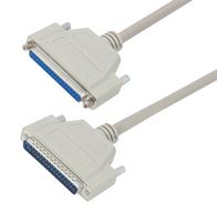 L-COM CSMN37MF-10 Computer Cable, D Subminiature Plug, 37 Way, D Subminiature Socket, 37 Way, 10 ft, 3.05 m, Grey