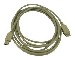 L-COM CSMUAX-2M USB线缆, A型插头至A型插座, 2 m, 6.6 ft, USB 2.0, 灰色