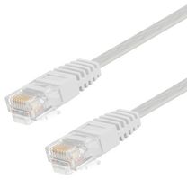 L-COM TRD855FLAT-WHT-1 Ethernet Cable, Cat5e, RJ45 Plug to RJ45 Plug, UTP (Unshielded Twisted Pair), White, 305 mm, 12 "