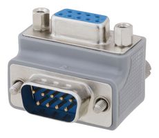 L-COM DG909MF1-P 连接器适配器, D-sub, 直角, 标准 D Sub, 插头, 9 路, 标准 D Sub, 插座, 9 路