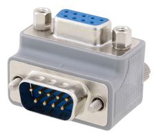 L-COM DG909MF3-P D Sub Connector Adapter, R/A, Standard D Sub, Plug, 9 Ways, Standard D Sub, Receptacle, 9 Ways
