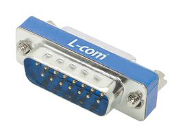 L-COM DGB15MF 连接器适配器, D-sub, 标准 D Sub, 插头, 15 路, 标准 D Sub, 插座, 15 路