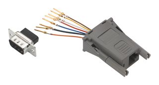 L-COM REC098M Connector Adapter, D Sub, 9 Ways, Plug, RJ45, 8 Ways, Receptacle