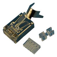L-COM TDS8PC6 模块连接器, 屏蔽, RJ45 插头, 1 x 1 (端口), 8P8C, Cat6, 电缆安装