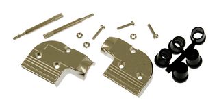 L-COM SDRA9AG D Sub Backshell, DE, 90°, Zinc Body