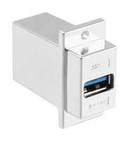 L-COM ECF504-3AA-S USB Adapter, Shielded, USB Type A Receptacle, USB Type A Receptacle, USB 3.0