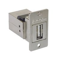 L-COM ECF504-AB USB Adapter, USB Type A Receptacle, USB Type B Receptacle, USB 1.0, 2.0, Phosphor Bronze