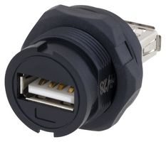 L-COM U2C00003 USB Adapter, USB Type A Receptacle, USB Type A Receptacle, USB 2.0, IP67
