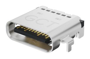 GCT USB4525-03-A 连接器, USB, USB C, USB 3.2, 插座, 24 路, 表面安装, 通孔安装, 水平
