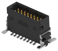 ERNI - TE CONNECTIVITY 254536-E 引脚针座, 3.25mm, 板至板, 1.27 mm, 2 排, 16 触点, 表面安装直型, SMC Series