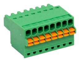 CAMDENBOSS CSTBP92HC/8 Pluggable Terminal Block, 2.5 mm, 8 Ways, 0.5 mm², Push In
