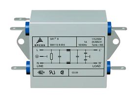 TDK B84112B0000B030 电源线滤波器, 通用, 250 V, 3 A, 单相, 1阶, 底板安装