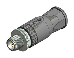 AMPHENOL CONEC 43-00132 传感器连接器, M12, 公, 8路, 螺丝插头, 直形线缆安装