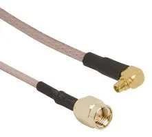AMPHENOL RF 095-902-485-024 射频/同轴电缆组件, 24 ", 609.6 mm, RG316, SMA插头, 90° MMCX 插头, 50 ohm