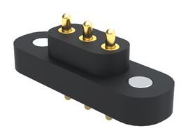 MILL-MAX 878-22-003-10-011101 弹簧式连接器, Pogo Pin针座, 4 mm, 1排, 3 触点, 通孔安装