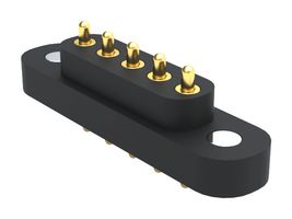 MILL-MAX 878-22-005-10-011101 弹簧式连接器, Pogo Pin针座, 4 mm, 1排, 5 触点, 通孔安装