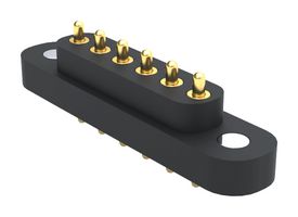 MILL-MAX 878-22-006-10-011101 弹簧式连接器, Pogo Pin针座, 4 mm, 1排, 6 触点, 通孔安装