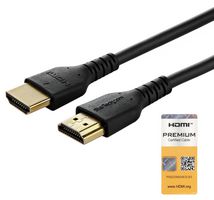 STARTECH RHDMM1MP 音频/视频电缆组件, HDMI插头, HDMI插头, 3.28 ft, 1 m, 黑色, Startech RHDMM Premium HDMI 2.0 Cables
