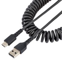 STARTECH R2ACC-50C-USB-CABLE USB 线缆,20"(50cm)USB A 转 C 充电线,重型螺旋线 USB 2.0 A 转 USB-C,公/公