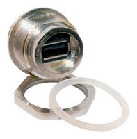 AMPHENOL CONEC 17-200431 USB Adapter, w/ Cover, USB Type A Receptacle, USB Type A Receptacle, USB 2.0, IP67, Copper Alloy