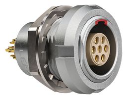 LEMO ECG.0B.307.CLL Circular Connector, Standard Circular Connector, 0B Series, Panel Mount Receptacle, 7 Contacts
