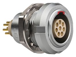LEMO ECG.1B.308.CLN 圆形连接器, Standard Circular Connector, 1B Series, 面板安装插座, 8 触点, PCB插座, 推挽