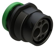 AMPHENOL SINE/TUCHEL AHDP04-18-06PN-BRAC030 圆形连接器, 标准圆形连接器, DuraMate AHDP Series, 面板安装插座, 2 触点, 压接引脚-无触芯, 卡口