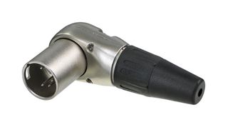 REAN RC5MR XLR连接器, 直角, 5 触点, 插头, 电缆安装, 镀银触芯, 锌主体, XLR Right Angle Cable Connector