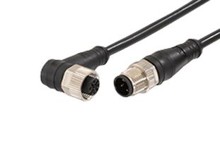 MOLEX 1200668833 Sensor Cable, M12, Micro-Change Plug, 90° Micro-Change Receptacle, 4 Positions, 5 m, 16.4 ft