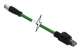 MOLEX 1201088121 传感器电缆, M12, Micro-Change插头, RJ45 插头, 4路, 3 m, 9.8 ft, Micro-Change 120108 Series