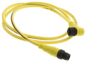 MOLEX 1200660376 Sensor Cable, M12, Micro-Change Plug, 90° Micro-Change Receptacle, 4 Positions, 1 m, 3.28 ft