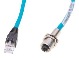 MOLEX 1300540020 Sensor Cable, M12, Ultra-Lock Plug, RJ45 Plug, 4 Positions, 500 mm, 19.7 "