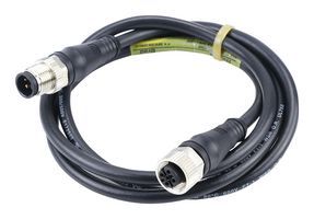 MOLEX 1200110019 Sensor Cable, M12, Micro-Change Plug, Free End, 4 Positions, 300 mm, 11.8 "