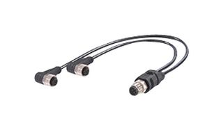 MOLEX 1200688189 传感器电缆, M12, Micro-Change插头, 2x 90° Micro-Change插座, 4路, 600 mm, 23.6 ", Micro-Change 120009 Series