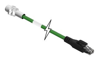 MOLEX 1201080520 传感器电缆, M12, Micro-Change插座, RJ45 插头, 4路, 2 m, 6.56 ft, Micro-Change 120108 Series