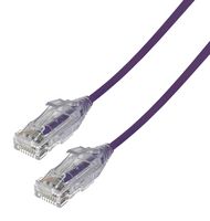 VIDEK 2994-0.5PR 以太网线缆, 薄型, Cat6, RJ45插头至RJ45插头, UTP (非屏蔽双绞线), 紫色, 500 mm, 19.7 "