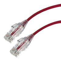 VIDEK 2994-0.3R 以太网线缆, 薄型, Cat6, RJ45插头至RJ45插头, UTP (非屏蔽双绞线), 红色, 300 mm, 11.8 "