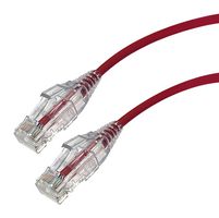 VIDEK 2994-1.5R 以太网线缆, 薄型, Cat6, RJ45插头至RJ45插头, UTP (非屏蔽双绞线), 红色, 1.5 m, 4.9 ft
