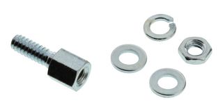 AMPHENOL COMMUNICATIONS SOLUTIONS L17D204182X D Sub Jack Screw, w/ Washer & Nut, 8.3 mm, #4-40