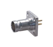 HUBER+SUHNER 23_BNO-0-0-2/133_NE RF / Coaxial Connector, BNO Coaxial, Straight Flanged Jack, Solder, Brass, Beryllium Copper