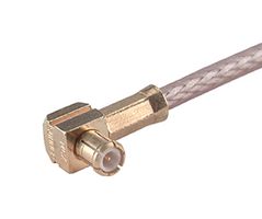 HUBER+SUHNER 16_MCX-50-2-11/111_NH-1 射频/同轴连接器, MCX同轴, 直角插头, 压接, 50 ohm, Enviroflex 316D, G02232D, K02252D, 黄铜