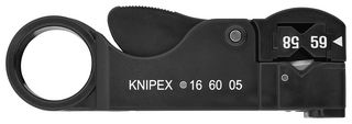 KNIPEX 16 60 05 SB Cable Stripping Tool for Coaxial Cables, Three Adjustable Blades