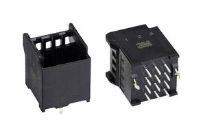 3M 3S612-62S3-B00 PP 引脚针座, 迷你堆叠, 线至板, 3 mm, 3 排, 12 触点, 通孔直型, 3S6 Series