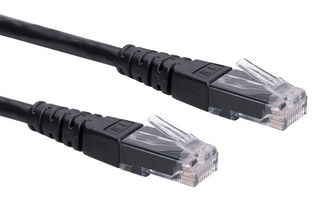ROLINE 21.15.1555 以太网线缆, Cat6, RJ45插头至RJ45插头, UTP (非屏蔽双绞线), 黑色, 3 m, 9.8 ft