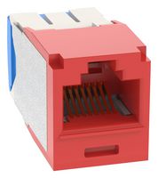 PANDUIT CJ6X88TGRD 模块连接器, 红色, RJ45 插座, 1 x 1 (端口), 8P8C, Cat6a, 电缆安装