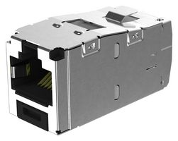 PANDUIT CJS6X88TGY Modular Connector, RJ45 Wired Jack, 1 x 1 (Port), 8P8C, Cat6a, Cable Mount