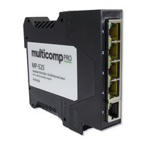 MULTICOMP PRO MP-525 开关, 硬化金属外壳, 5 端口, 工业用, 非管理高速以太网供电, DIN轨安装, RJ45 x 5, 10Mbps, 100Mbps